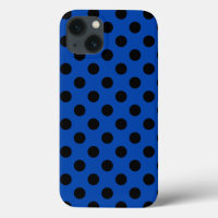 Pois noirs sur le bleu royal Coque-Mate iPhone ca