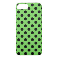 Pois noirs sur vert citron