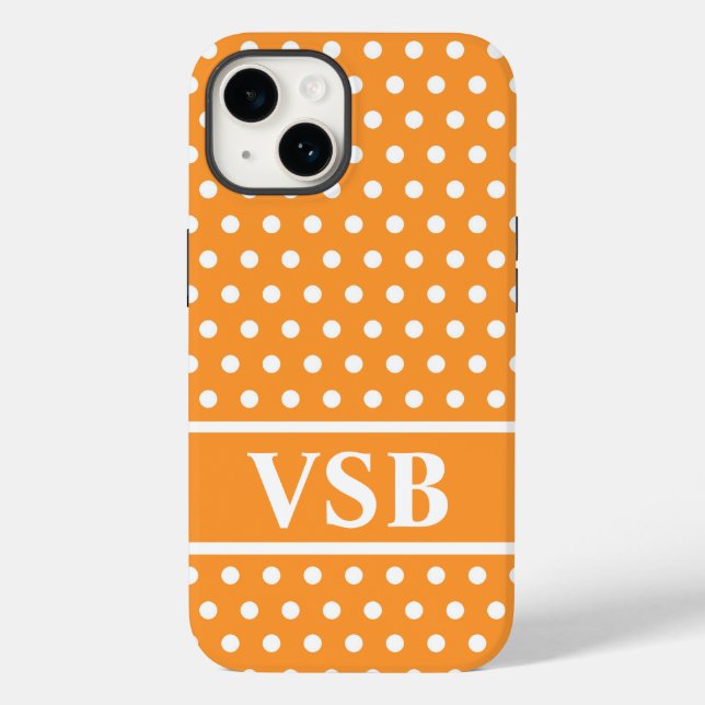 Coques Case-Mate iPhone Pois orange (Verso)
