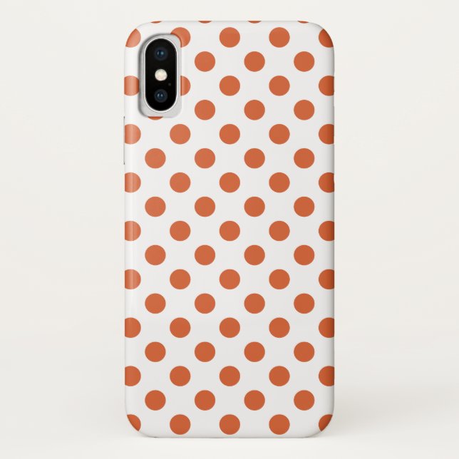 Coques Case-Mate iPhone Pois orange brûlés (Dos)