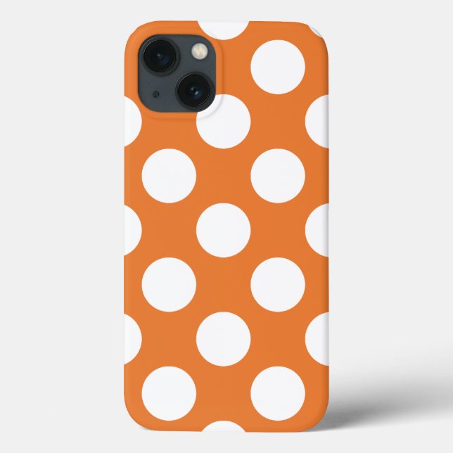 Coques Case-Mate iPhone Pois orange et blanc (Verso)