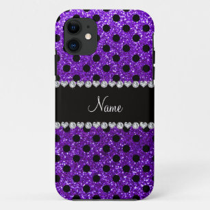 Etui iPhone Case-Mate Pois pourpre de noir de parties scintillantes