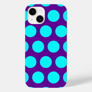 Coque Pour iPhone 14 Pois pourpres et aqua