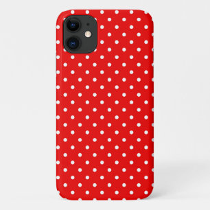 Coques Pour iPhone Pois rétro rouge et blanc