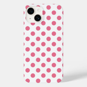 Coque Pour iPhone 14 Pois rose et blanc