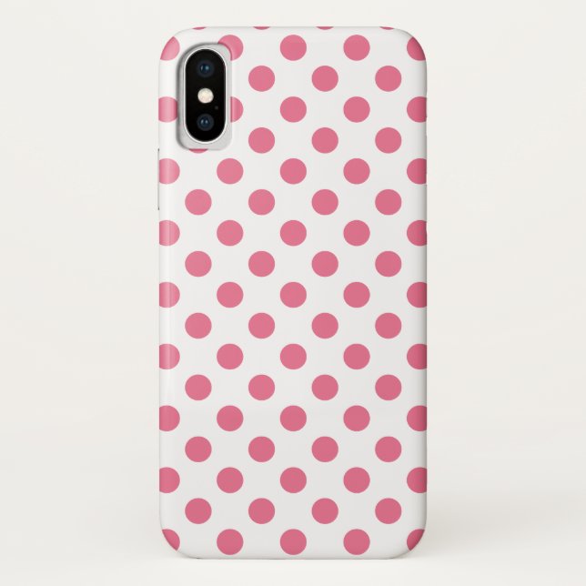 Coques Case-Mate iPhone Pois rose et blanc (Dos)