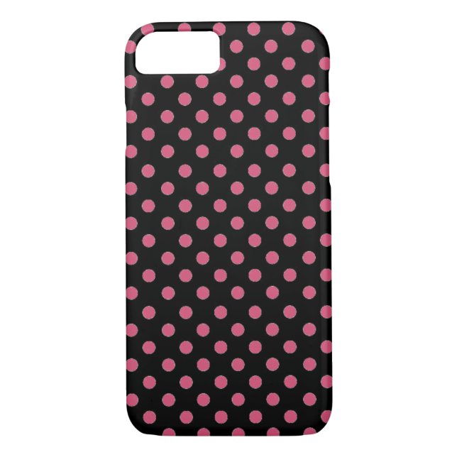 Coques Case-Mate iPhone pois roses et noirs (Dos)