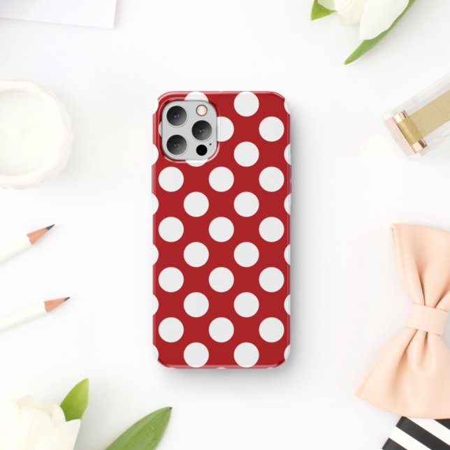 Coques Case-Mate iPhone Pois rouges, Motif à points polka, points, pointil (Créateur téléchargé)