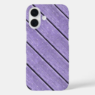 Coque Pour iPhone 16 pois sur bois violet