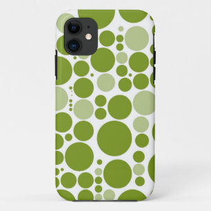 Coques Pour iPhone Pois verts en blanc