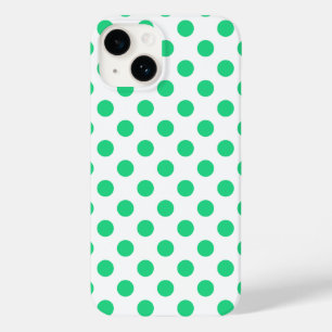Coque Pour iPhone 14 Pois verts et blancs