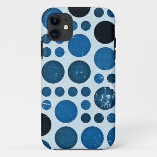 Coques Pour iPhone pois vintages bleu transparent graphique