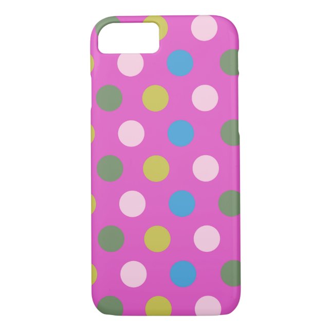 Coques Case-Mate iPhone Pois violets multicolores (Dos)