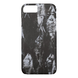 Coque iPhone 7 Poisson blanc fossile sur Arrière - plan noir
