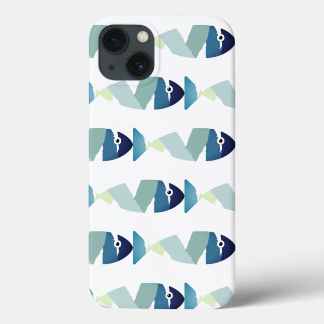Coques Case-Mate iPhone Poisson bleu de natation Abstraite (Verso)