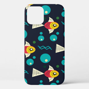 Case-Mate iPhone Case Poisson coloré avec vagues dans la mer. Géométrie 