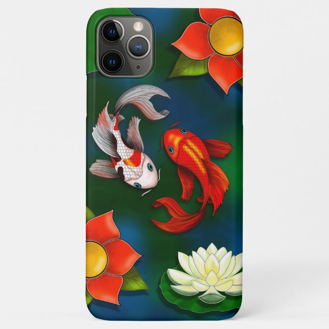 Coques Case-Mate iPhone Poisson Koi et blanc Lotus Lily Pad Pond (Dos)