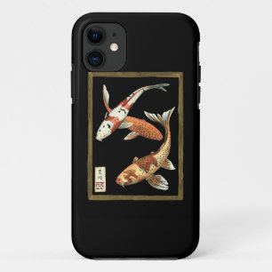 Coque iPhone 11 Poisson rouge de Koi de deux Japonais sur