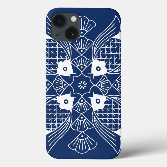 Coques Case-Mate iPhone Poisson sous-marin avec Arrière - plan bleu (Verso)