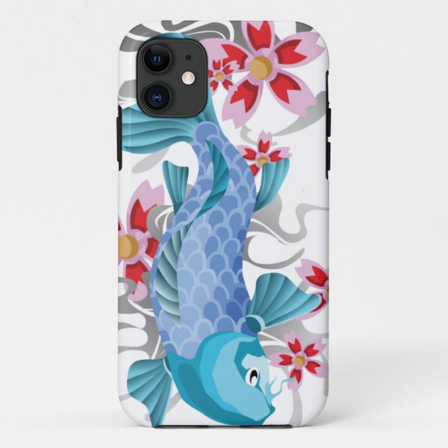 Coques Case-Mate iPhone Poissons bleus de Koi (Dos)