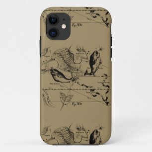 Coque iPhone 11 Poissons Constellation Hevelius 1690 Décor