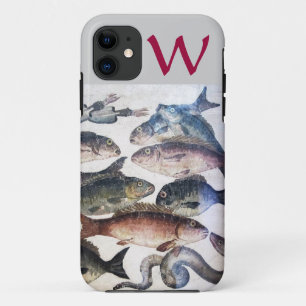 Case-Mate iPhone CASE POISSONS MOSAÏQUES ANCIENNES, MONOGRAMME DE LA VIE