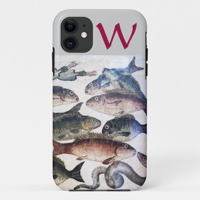 COQUES Case-Mate iPhone POISSONS MOSAÏQUES ANCIENNES, MONOGRAMME DE LA VIE (Dos)