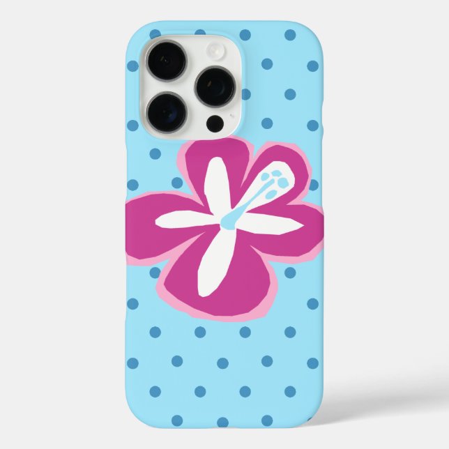 Coques Case-Mate iPhone Pokii Hawaïen coupe Hibiscus Polka Dot Turq (Verso)