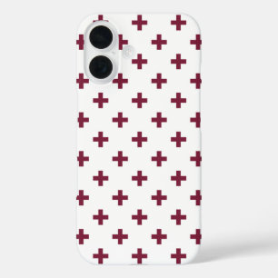 Coque Pour iPhone 16 Polka de mûre croise sur blanc