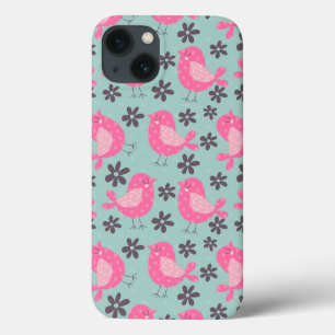 iPhone 13 Case Polka Dot Birds and Flowers