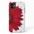 Polka Dot Red Daisy Nom personnalisé