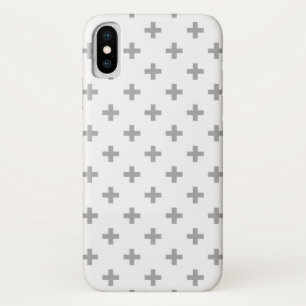 Case-Mate iPhone Case Polka gris croise sur blanc