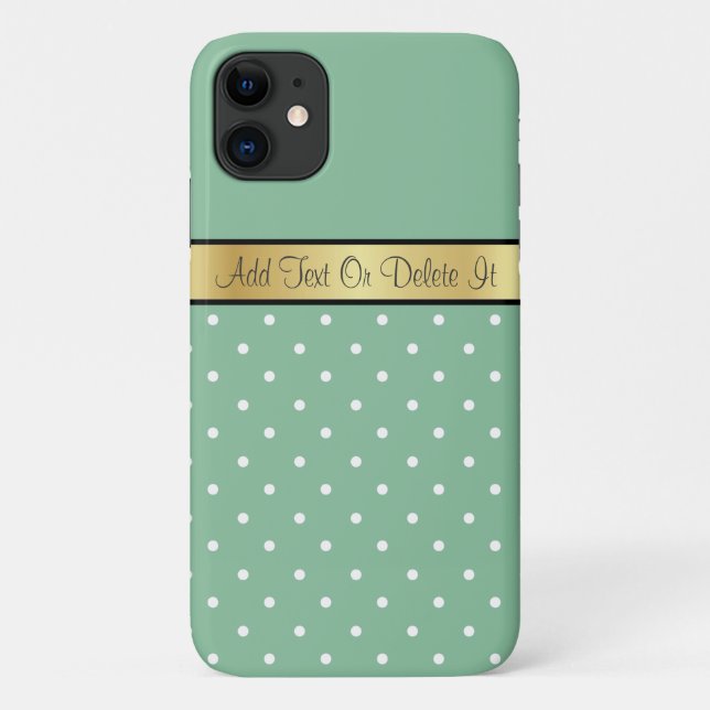 Coques Case-Mate iPhone Polka point mignon et jouant sur Peapod Green, Or (Dos)