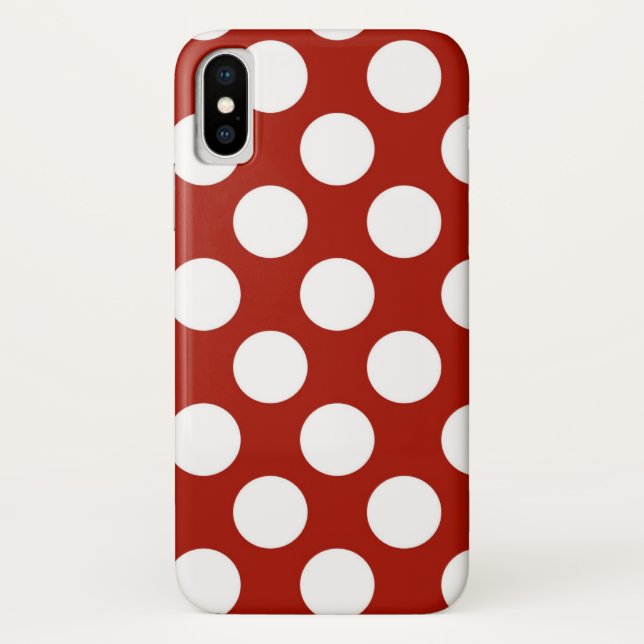 Coques Case-Mate iPhone Polkadot rouge et blanc (Dos)