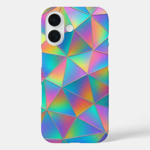 Coque Pour iPhone 16 Polygone iridescent