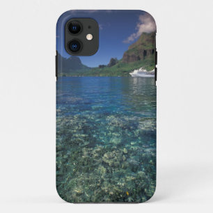 Coque iPhone 11 Polynésie française, Moorea. Baie de Cooks. Navire