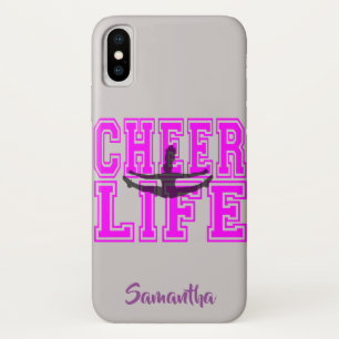 Coque iPhone X Pom-pom girl dans le cas rose de l'iphone X