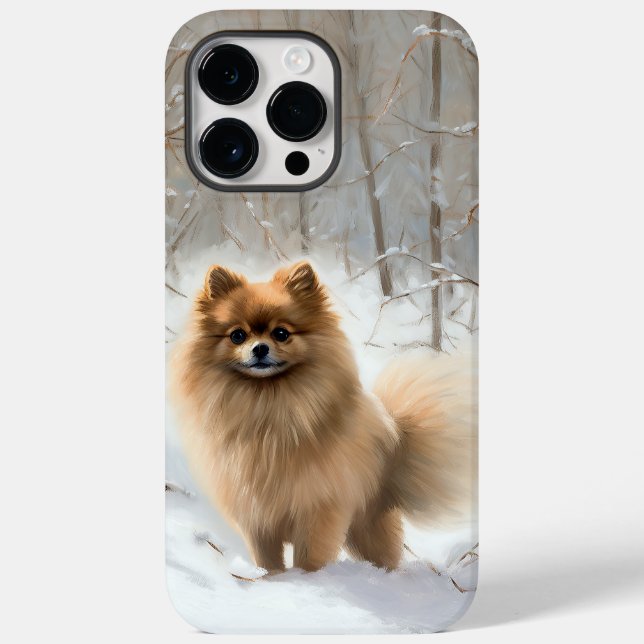 Coques Case-Mate iPhone Poméranienne Laisser Neige Noël (Verso)