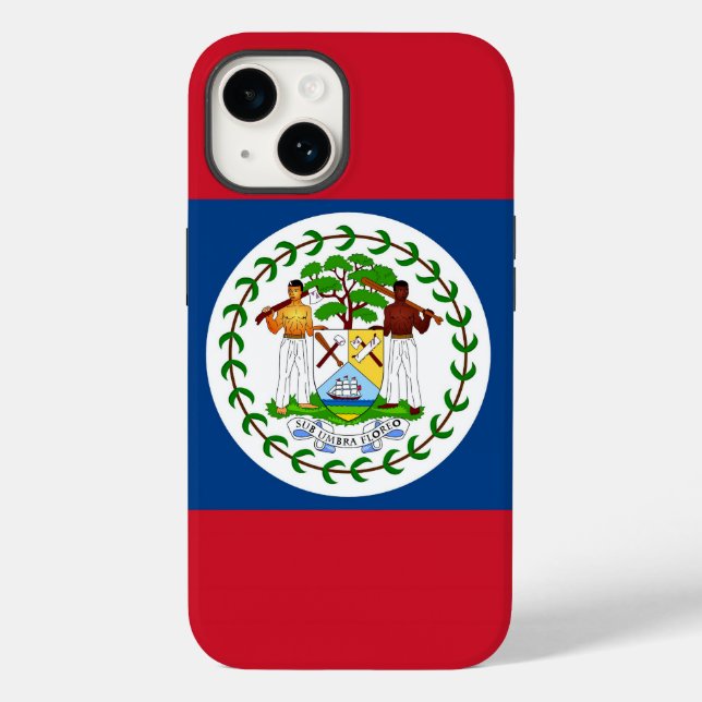 Coques Case-Mate iPhone Pomme patriotique 14 Coque-Mate, drapeau du Belize (Verso)