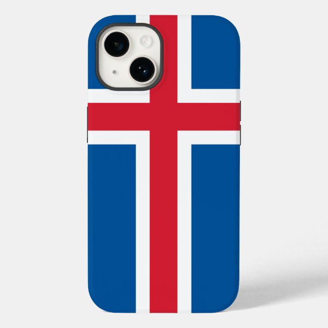 Coques Case-Mate iPhone Pomme patriotique 14 Coque-Mate, drapeau islandais (Verso)