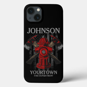Case-Mate iPhone Case Pompier NOM Fire Department Hydrant USA Drapeau