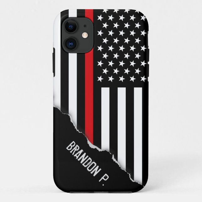 Coques Case-Mate iPhone Pompier Styled arraché drapeau américain Personnal (Dos)