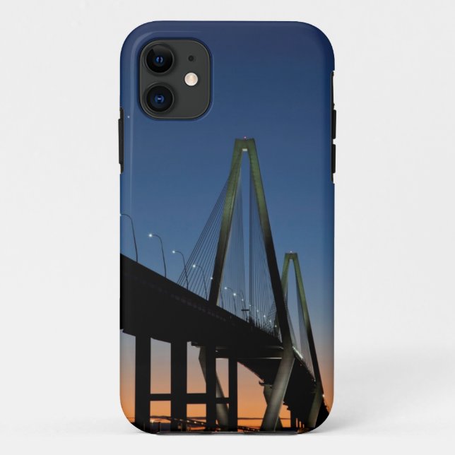 Coques Case-Mate iPhone Pont de Jr. d'Arthur Ravenel au crépuscule (Dos)