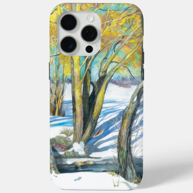 Coques Case-Mate iPhone Pont en hiver Aquarelle (Verso)