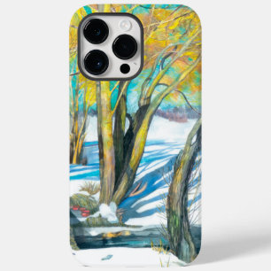 Coque Pour Pour iPhone 14 Pro Max pont en hiver Peinture Watercol