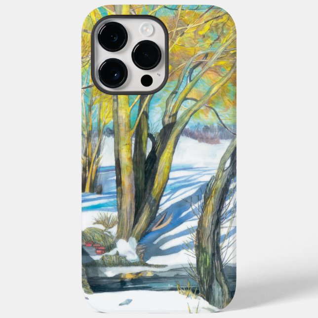 Coques Case-Mate iPhone pont en hiver Peinture Watercol (Verso)