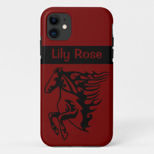 Case-Mate iPhone Case Pony Horse Bronco Stallion Steed Ruby Red Line Art