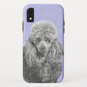 Case-Mate iPhone Case Poodé Jouet miniature Argent gris bleu Chien Art