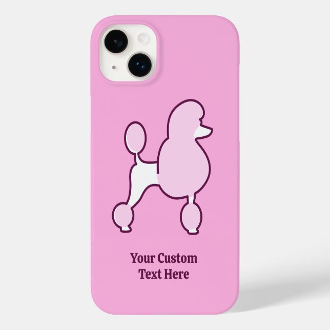 Coques Case-Mate iPhone Poodé rose de texte personnalisé (Verso)