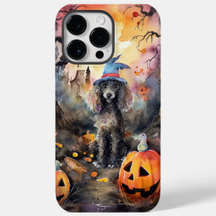 Coque Pour Pour iPhone 14 Pro Max Poodle d'Halloween avec citrouilles effrayant